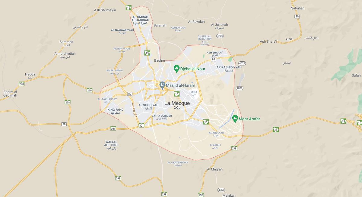 Mecca (Makkah) roads map